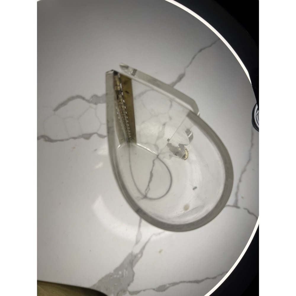 Vintage Lucite Acrylic Clutch Hinged Scalloped Edge handbag 1950s clear plastic - Picture 4 of 11